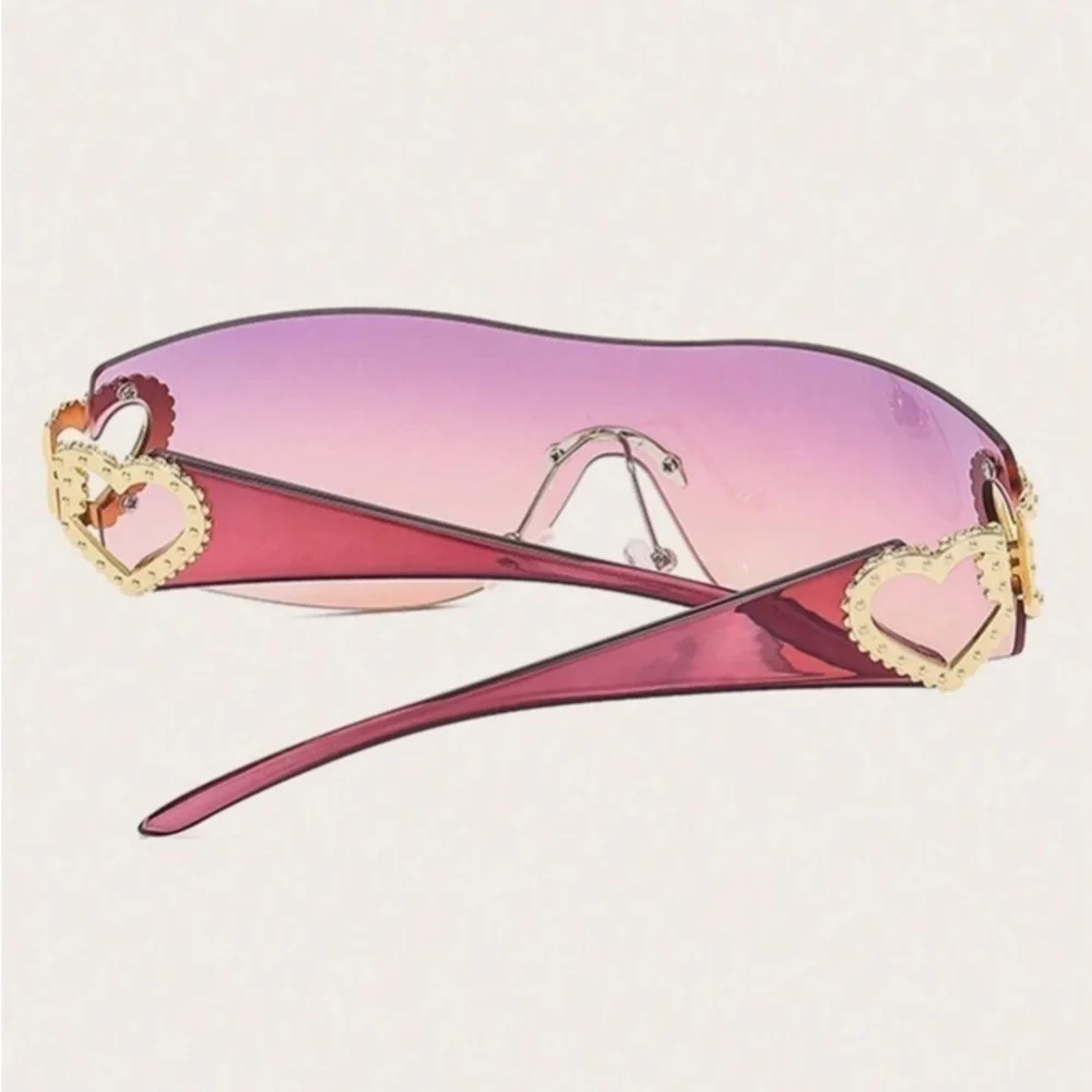 Purple Powder Luxury Heart Sunglasses